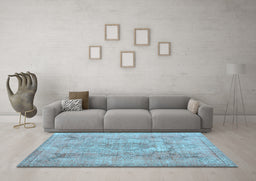 Machine Washable Persian Light Blue Bohemian Rug in a Living Room, wshcon2806lblu