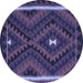 Round Oriental Blue Traditional Rug, con2807blu