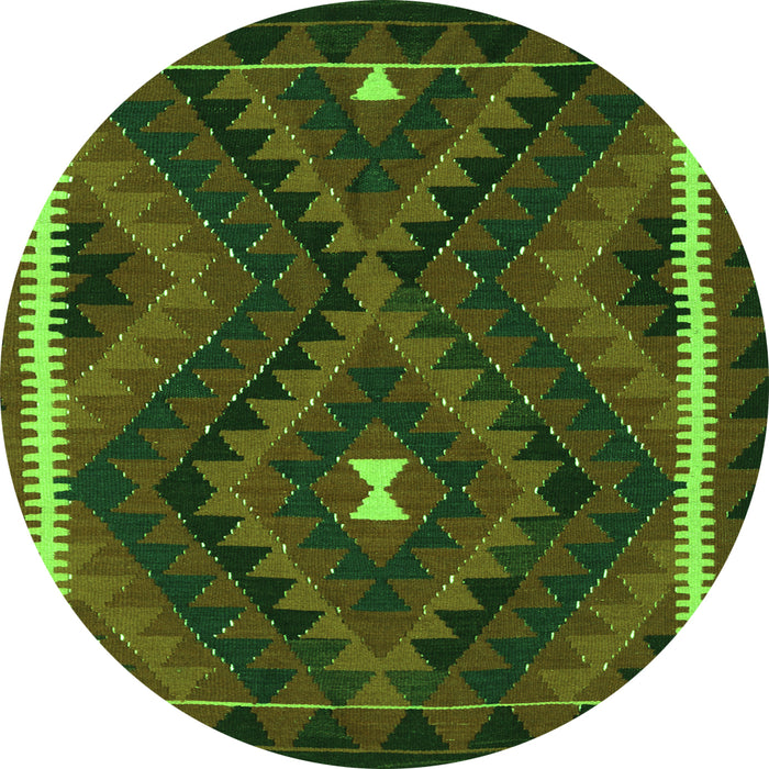 Square Oriental Green Traditional Rug, con2807grn