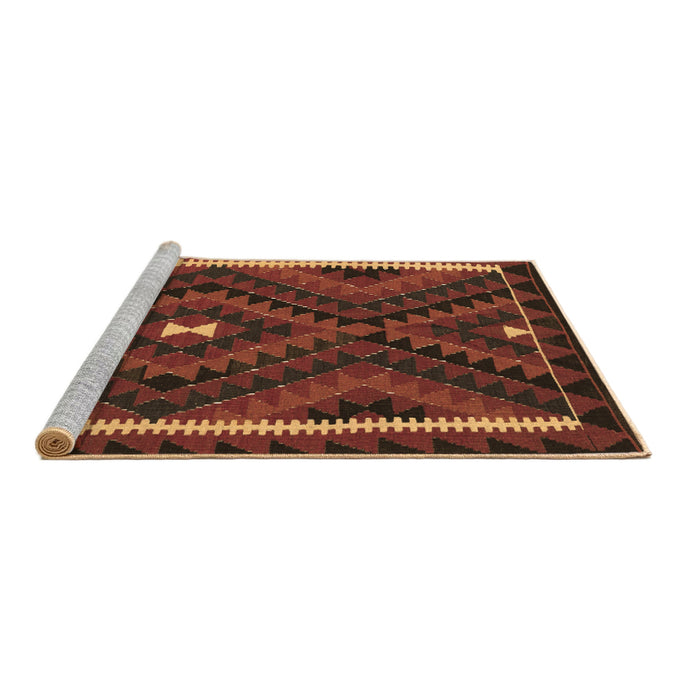 Sideview of Machine Washable Oriental Brown Traditional Rug, wshcon2807brn