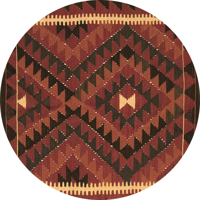 Round Oriental Brown Traditional Rug, con2807brn