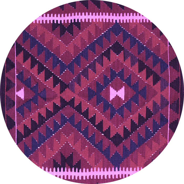 Round Oriental Purple Traditional Rug, con2807pur
