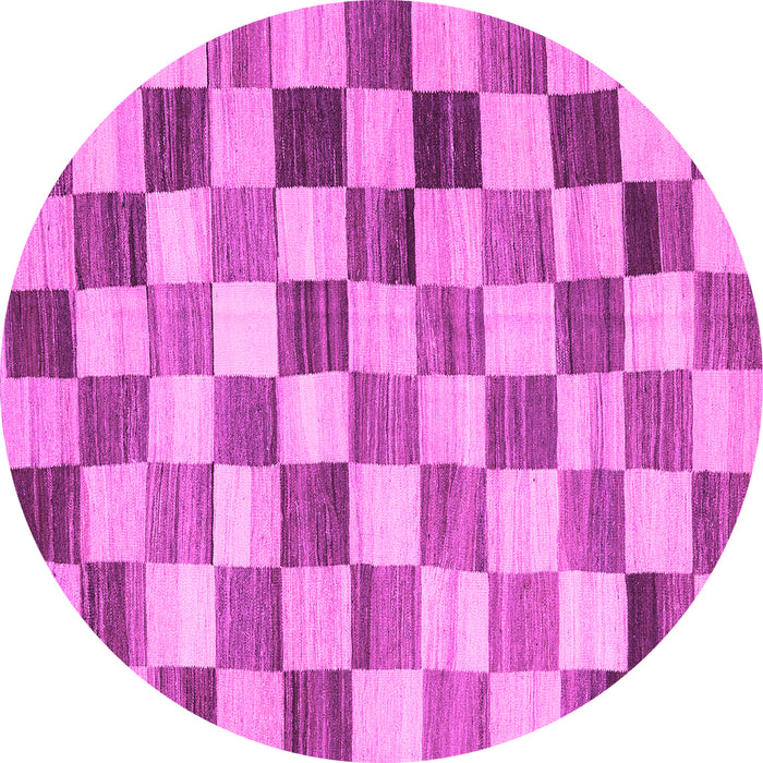 Round Checkered Pink Modern Rug, con2808pnk