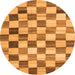 Machine Washable Checkered Orange Modern Area Rugs, wshcon2808org