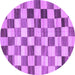 Round Checkered Purple Modern Rug, con2808pur