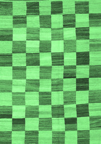 Checkered Emerald Green Modern Rug, con2808emgrn