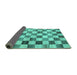 Sideview of Checkered Turquoise Modern Rug, con2808turq