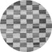 Square Checkered Gray Modern Rug, con2808gry