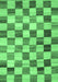 Machine Washable Checkered Emerald Green Modern Area Rugs, wshcon2808emgrn