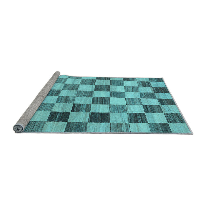 Sideview of Machine Washable Checkered Light Blue Modern Rug, wshcon2808lblu