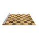 Sideview of Machine Washable Checkered Brown Modern Rug, wshcon2808brn