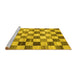 Sideview of Machine Washable Checkered Yellow Modern Rug, wshcon2808yw