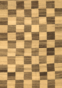 Checkered Brown Modern Rug, con2808brn