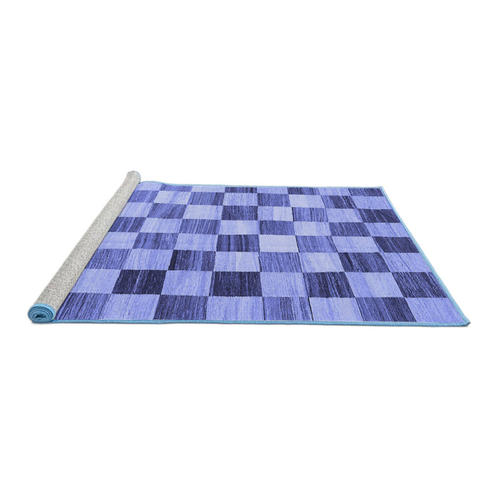 Sideview of Machine Washable Checkered Blue Modern Rug, wshcon2808blu