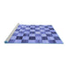 Sideview of Machine Washable Checkered Blue Modern Rug, wshcon2808blu