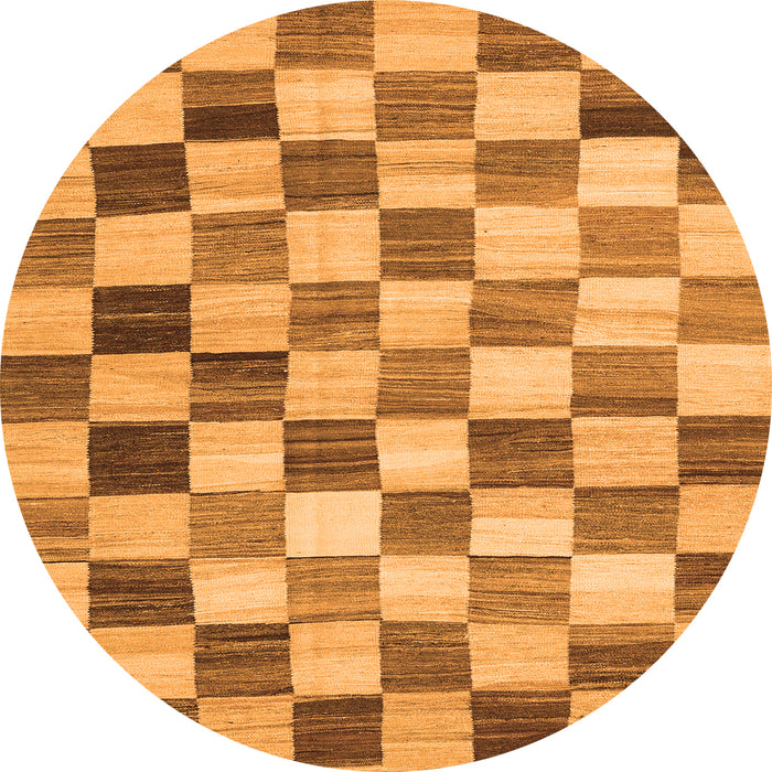 Square Checkered Orange Modern Rug, con2808org