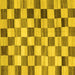 Square Machine Washable Checkered Yellow Modern Rug, wshcon2808yw