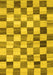 Machine Washable Checkered Yellow Modern Rug, wshcon2808yw