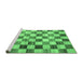 Sideview of Machine Washable Checkered Emerald Green Modern Area Rugs, wshcon2808emgrn