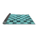 Sideview of Checkered Light Blue Modern Rug, con2808lblu