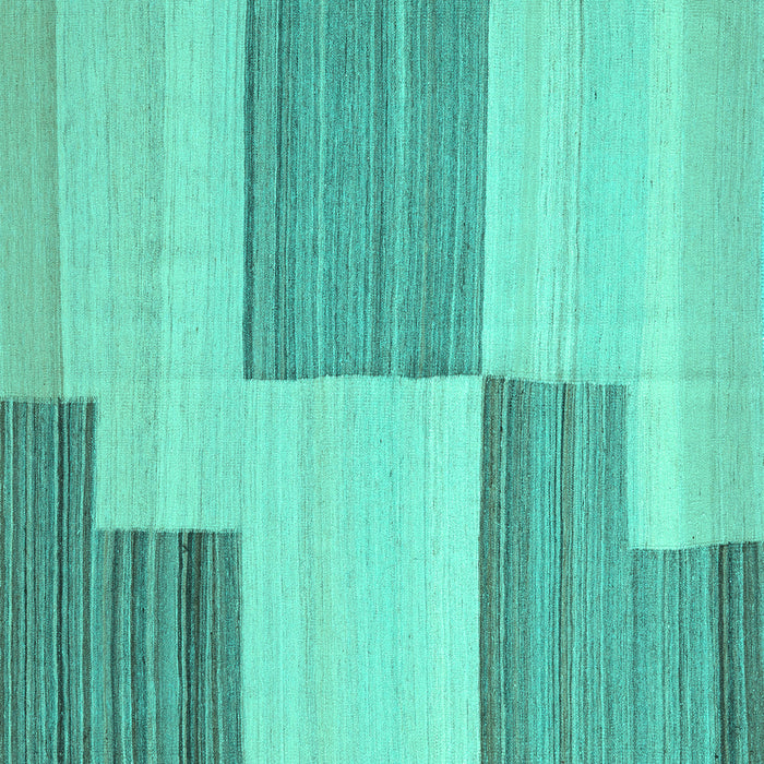 Square Machine Washable Abstract Turquoise Contemporary Area Rugs, wshcon2809turq