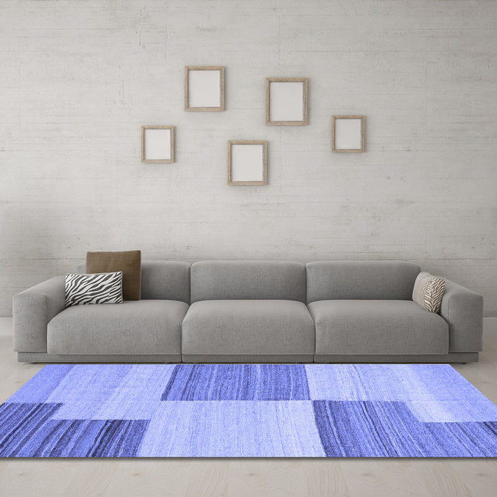 Machine Washable Abstract Blue Contemporary Rug in a Living Room, wshcon2809blu
