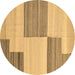 Round Abstract Brown Contemporary Rug, con2809brn