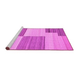 Sideview of Machine Washable Abstract Pink Contemporary Rug, wshcon2809pnk