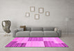 Machine Washable Abstract Pink Contemporary Rug in a Living Room, wshcon2809pnk