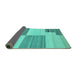 Sideview of Abstract Turquoise Contemporary Rug, con2809turq