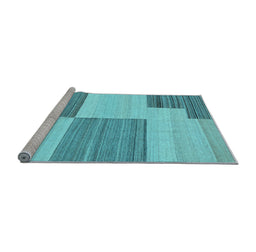 Sideview of Machine Washable Abstract Light Blue Contemporary Rug, wshcon2809lblu