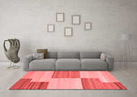 Machine Washable Abstract Red Contemporary Rug, wshcon2809red