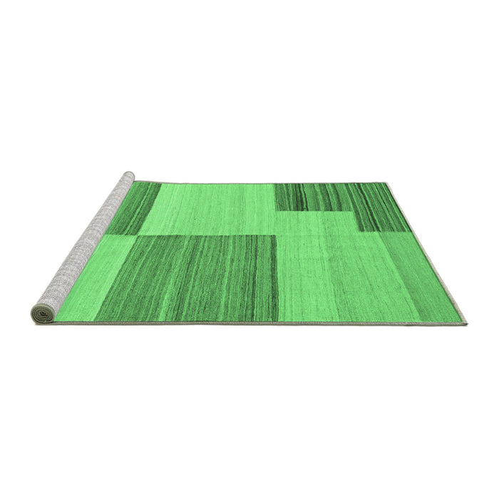 Sideview of Machine Washable Abstract Emerald Green Contemporary Area Rugs, wshcon2809emgrn