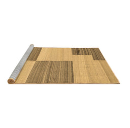 Sideview of Machine Washable Abstract Brown Contemporary Rug, wshcon2809brn