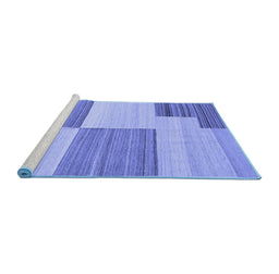 Sideview of Machine Washable Abstract Blue Contemporary Rug, wshcon2809blu