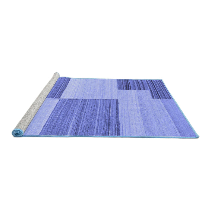 Sideview of Machine Washable Abstract Blue Contemporary Rug, wshcon2809blu