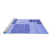 Sideview of Machine Washable Abstract Blue Contemporary Rug, wshcon2809blu