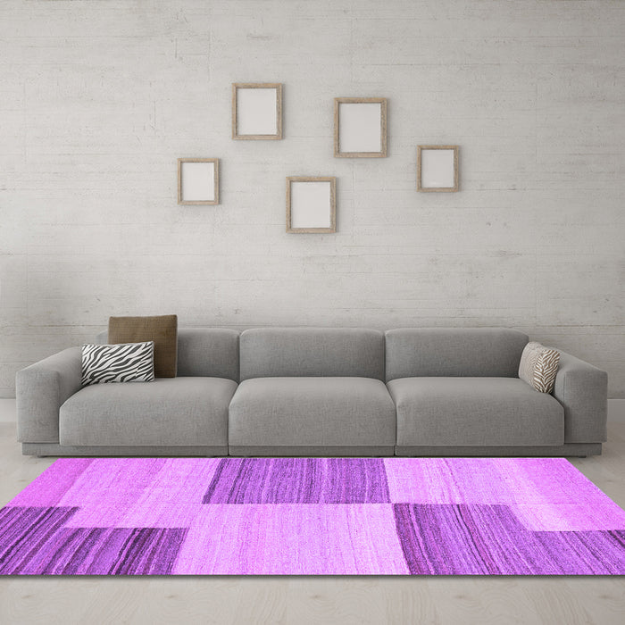 Machine Washable Abstract Purple Contemporary Area Rugs in a Living Room, wshcon2809pur