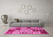 Machine Washable Abstract Pink Contemporary Rug in a Living Room, wshcon280pnk