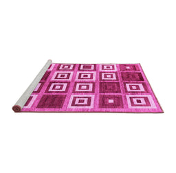 Sideview of Machine Washable Abstract Pink Contemporary Rug, wshcon280pnk