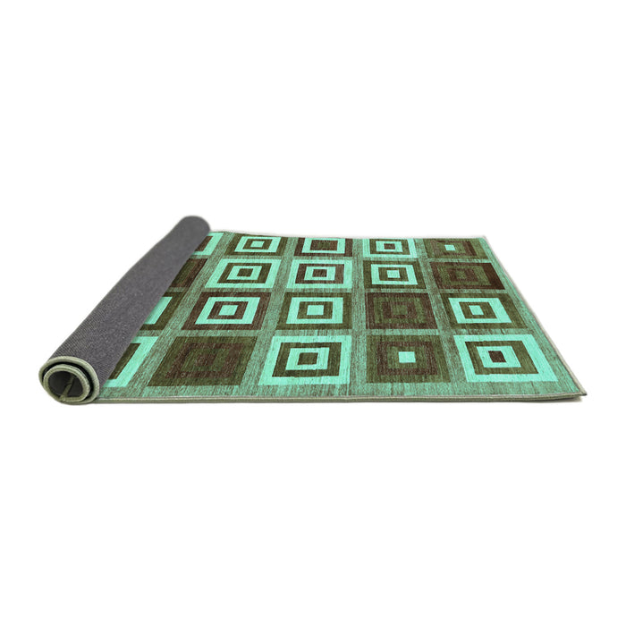 Sideview of Abstract Turquoise Contemporary Rug, con280turq