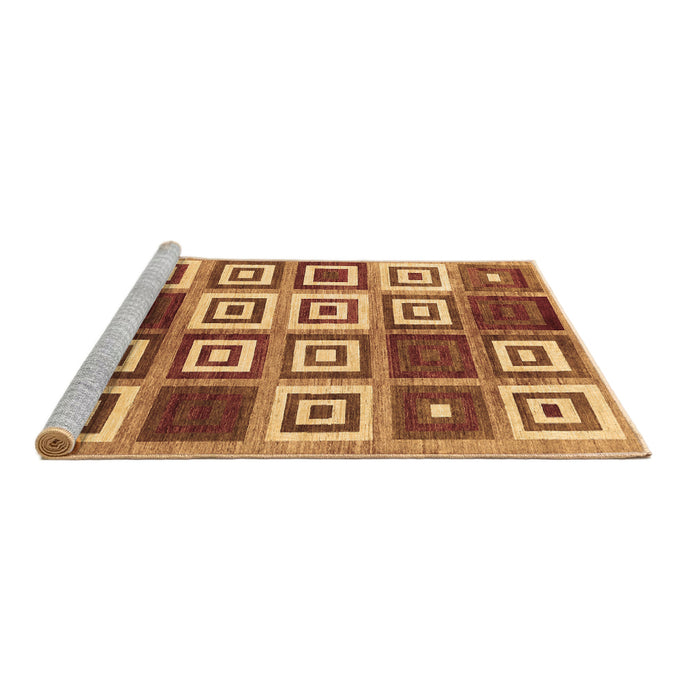 Sideview of Machine Washable Abstract Brown Contemporary Rug, wshcon280brn
