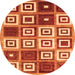 Square Abstract Orange Contemporary Rug, con280org