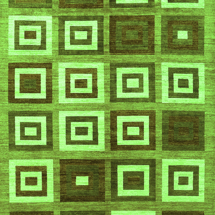Serging Thickness of Machine Washable Abstract Green Contemporary Area Rugs, wshcon280grn