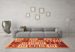 Machine Washable Abstract Orange Contemporary Area Rugs in a Living Room, wshcon280org