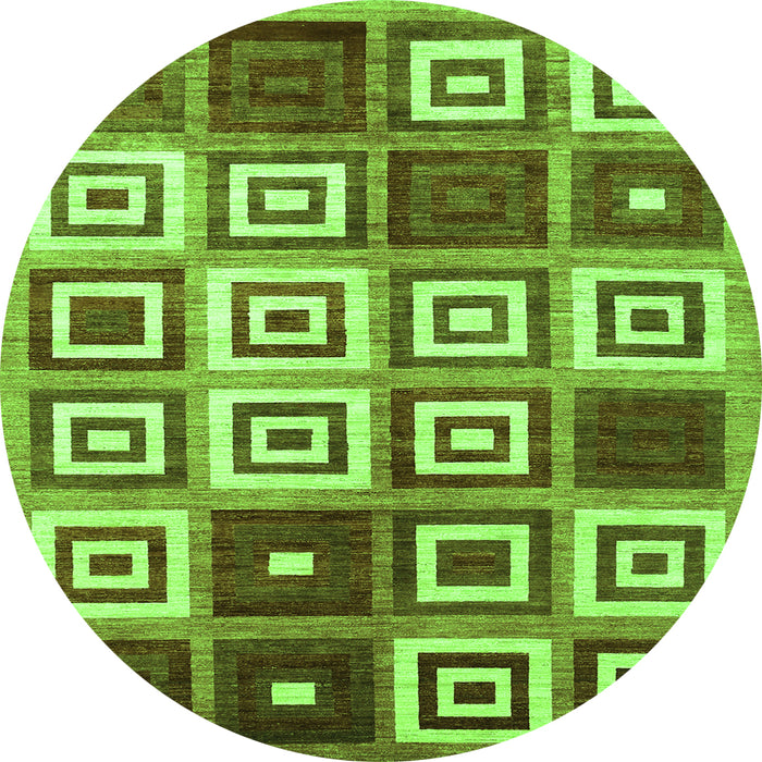 Square Abstract Green Contemporary Rug, con280grn