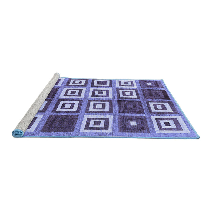 Sideview of Machine Washable Abstract Blue Contemporary Rug, wshcon280blu