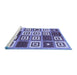 Sideview of Machine Washable Abstract Blue Contemporary Rug, wshcon280blu