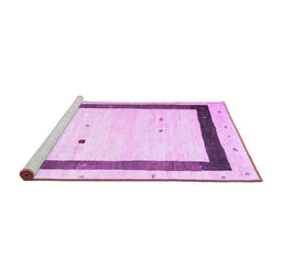 Sideview of Machine Washable Solid Purple Modern Area Rugs, wshcon2810pur