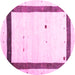 Round Solid Pink Modern Rug, con2810pnk